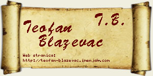 Teofan Blaževac vizit kartica